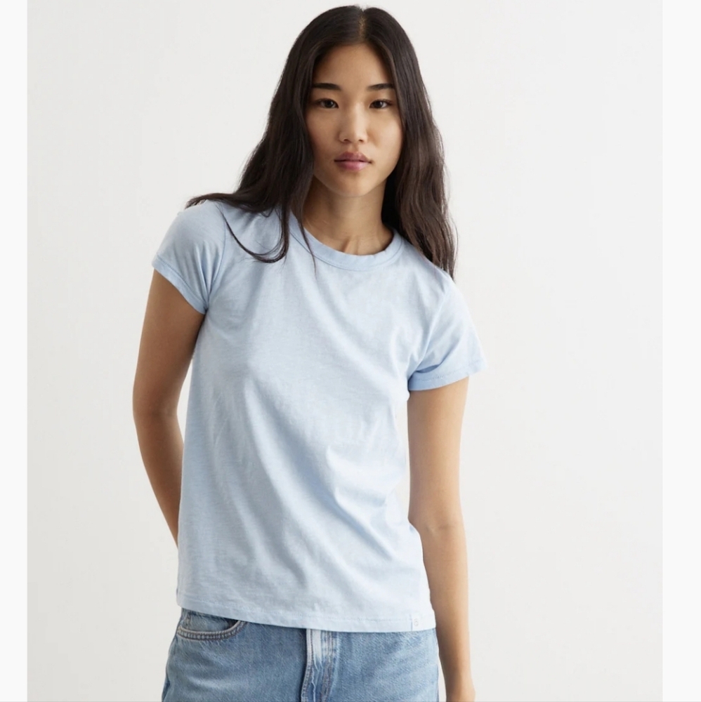 Rag And Bone Pima Cotton slub Basic T-shirt Gray Small S